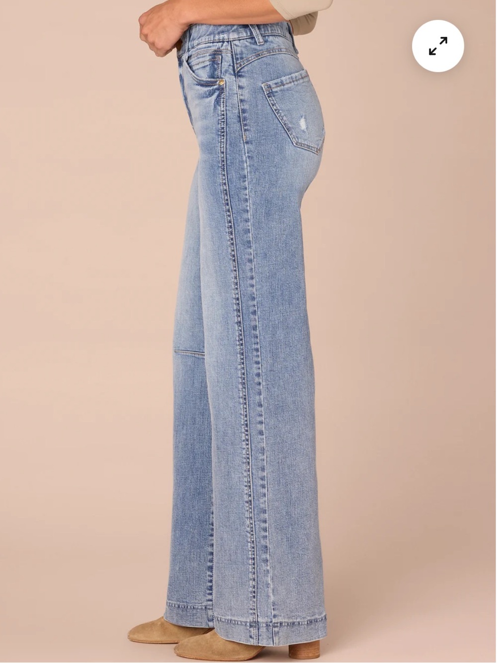 Democracy ab solution sky rise round up wide leg jeans with double side seam, 12 - Picture 8 of 8